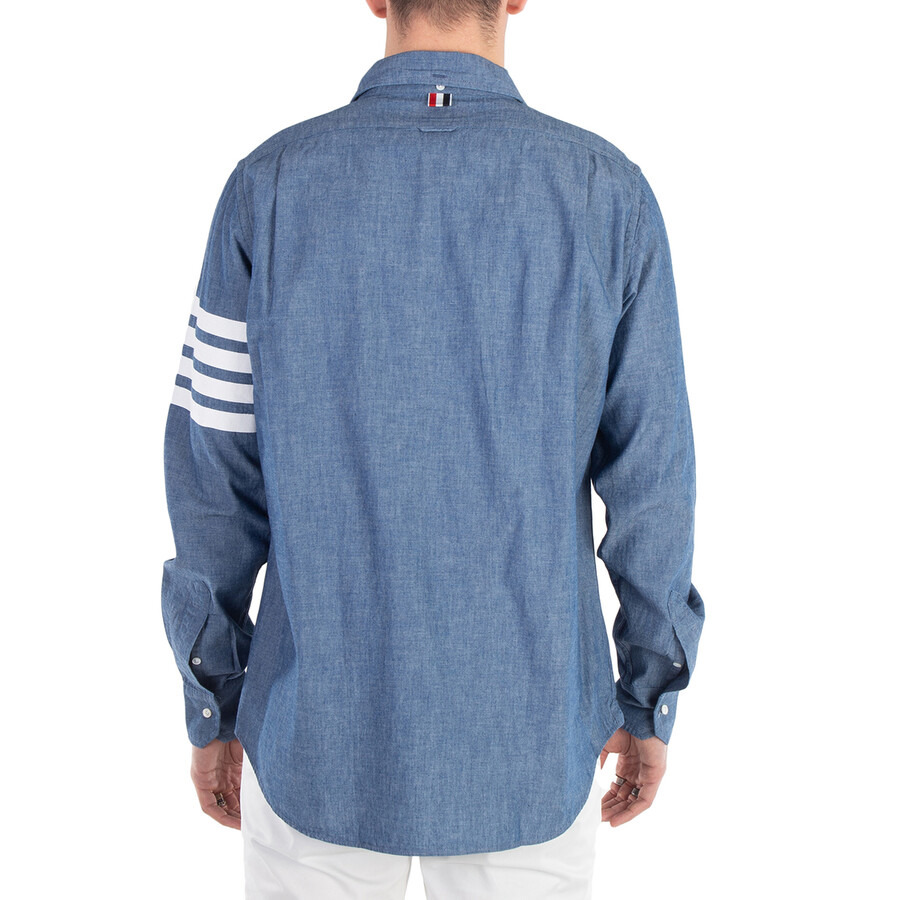 Thom Browne Men's Chambray 4-Bar Shirt - 3
