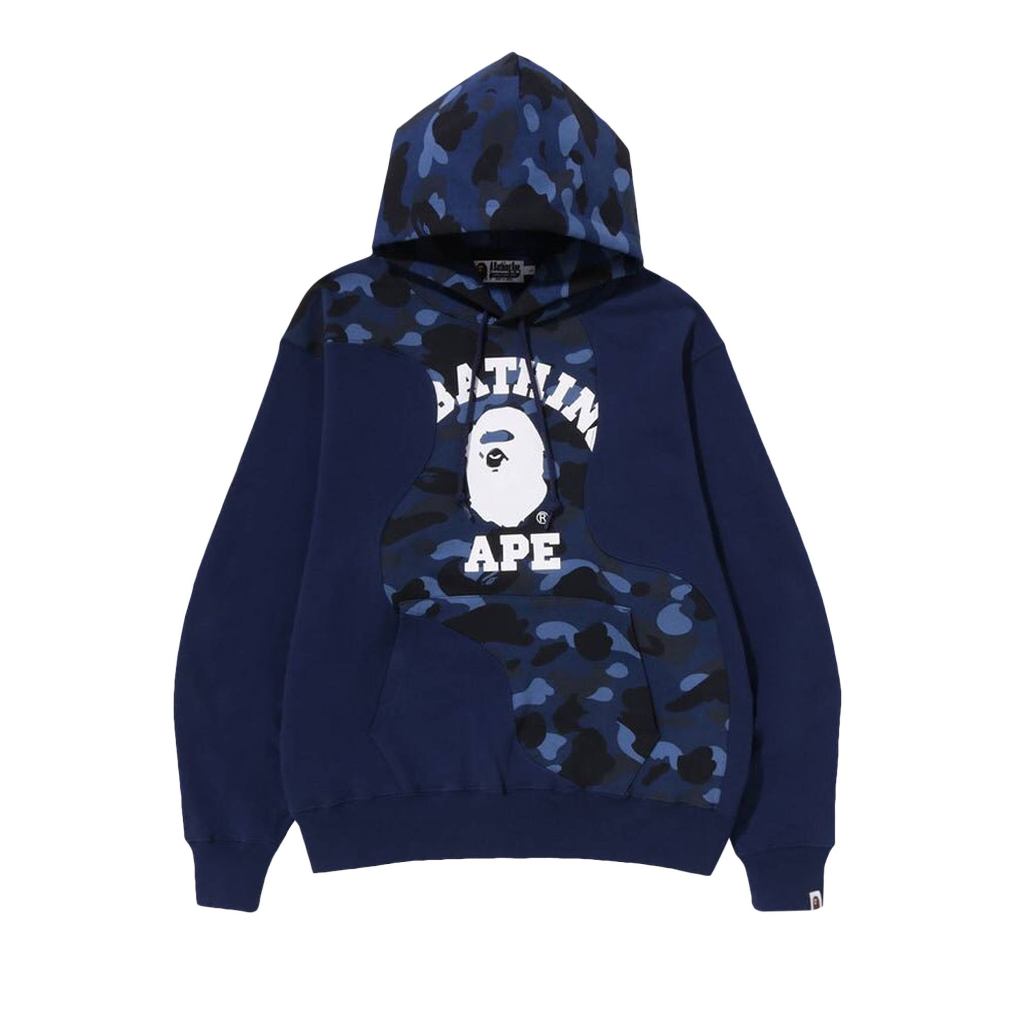 BAPE Color Camo College Cutting Relaxed Fit Hoodie 'Navy' - 1