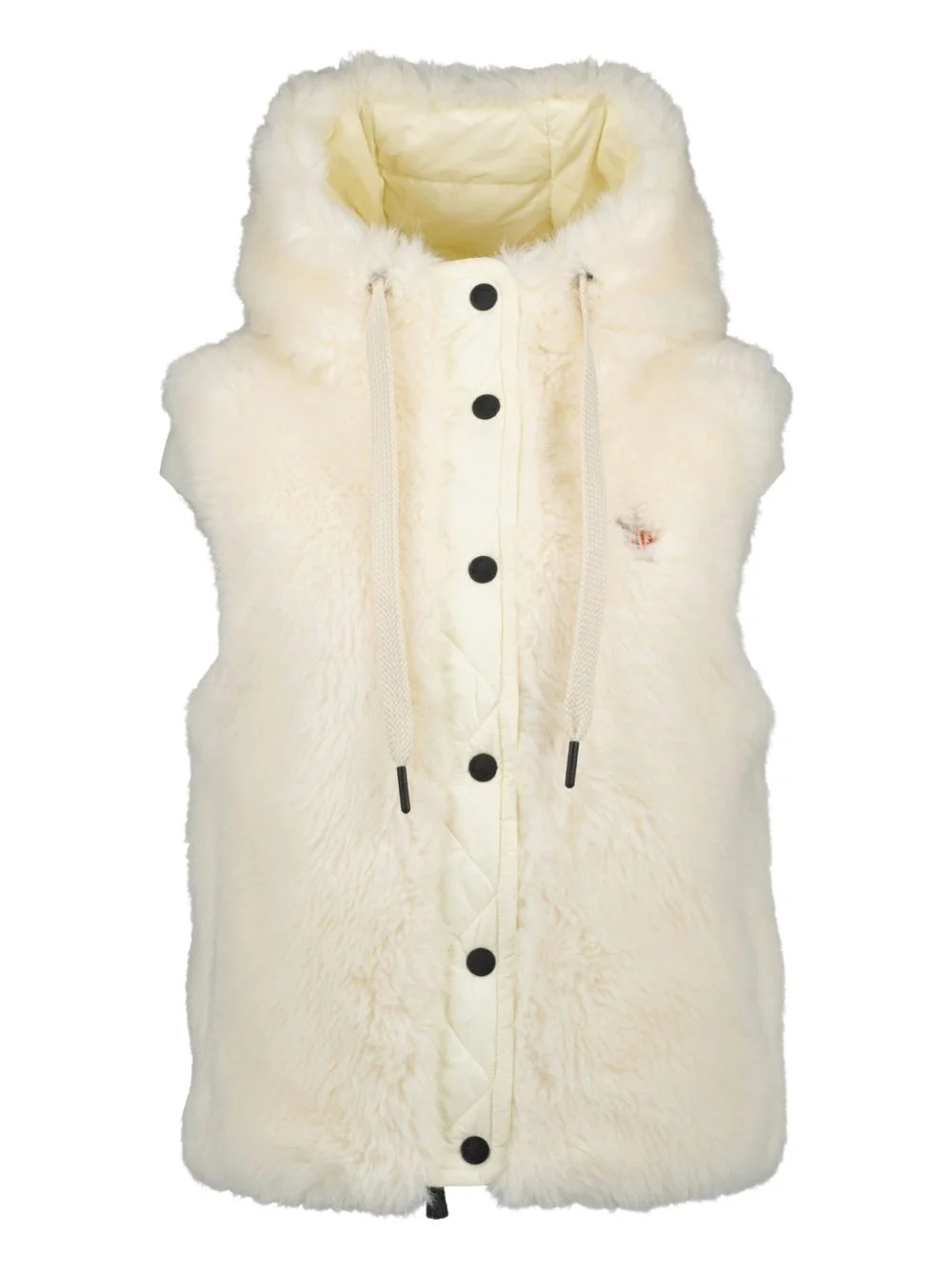 shearling hooded gilet - 1