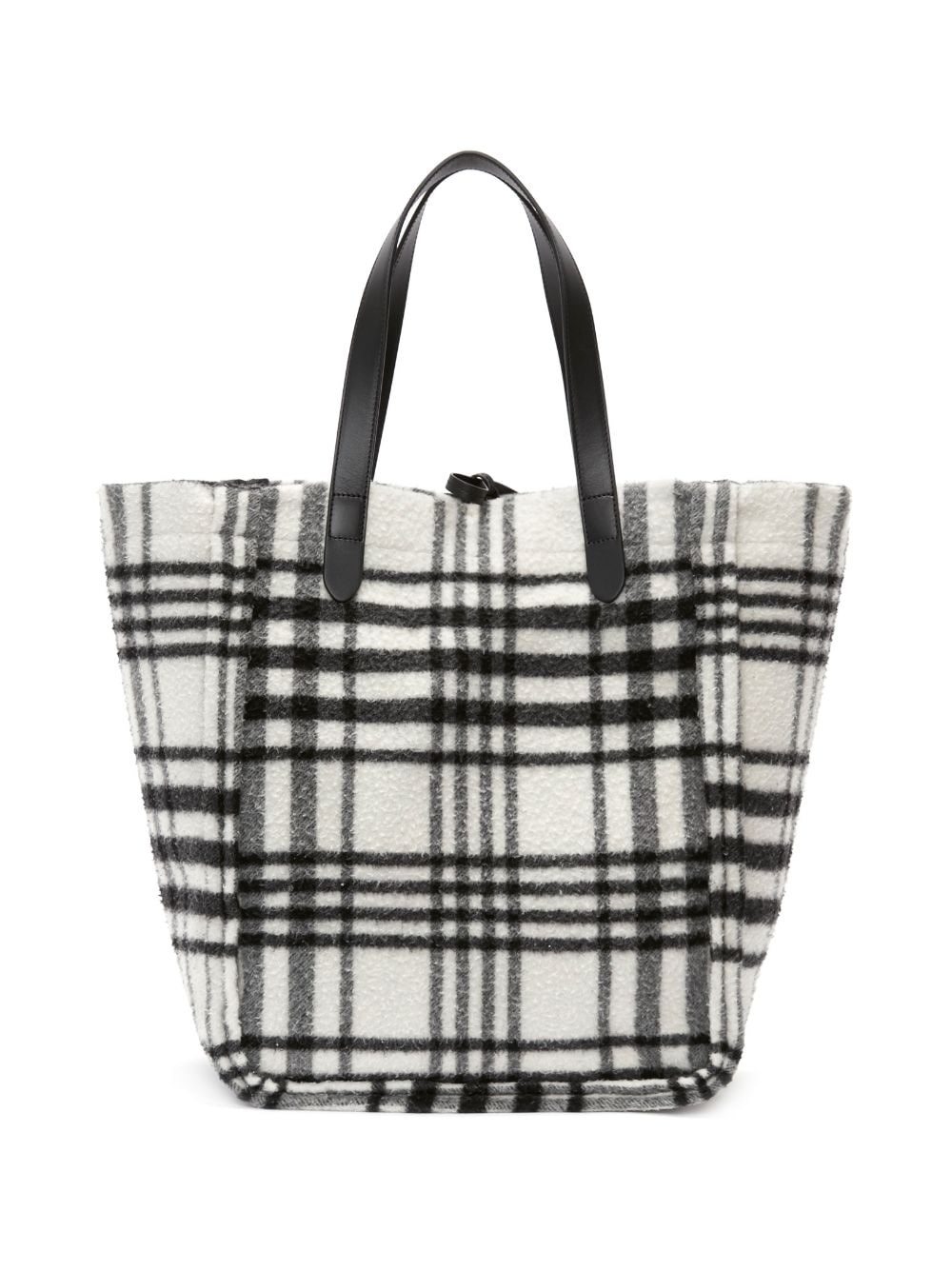 Belt check-print tote bag - 2