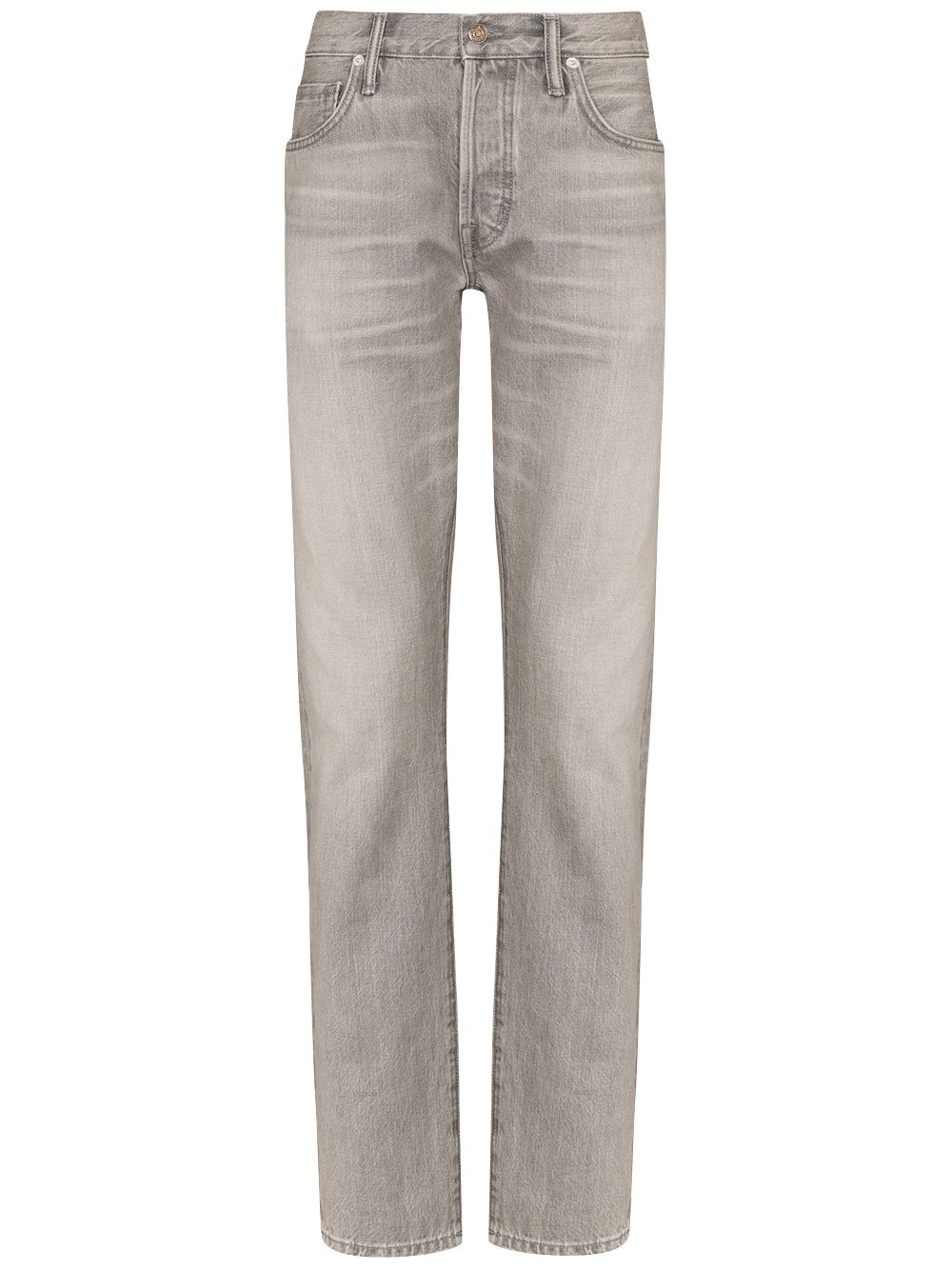 mid-rise stonewashed jeans - 1