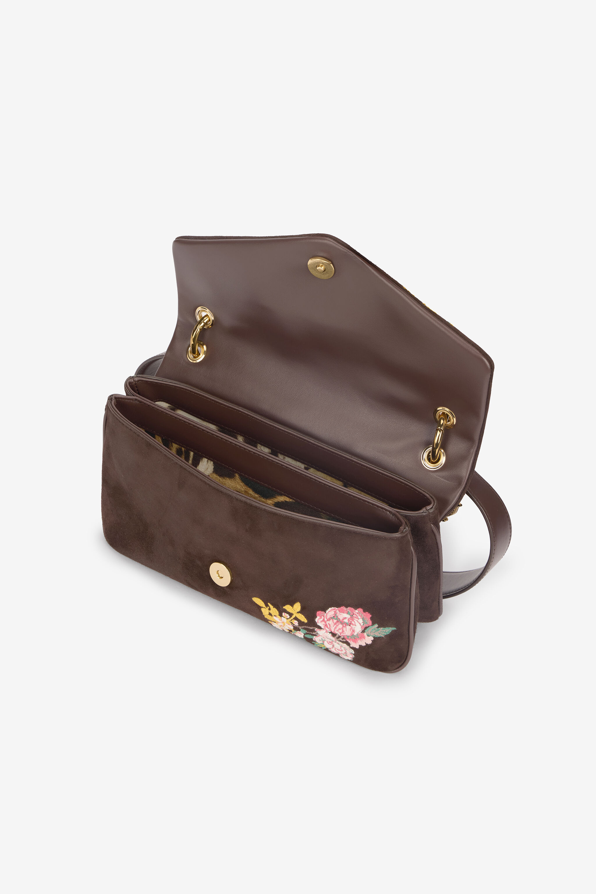 Suede Bag With Naturalistic Pattern - 6