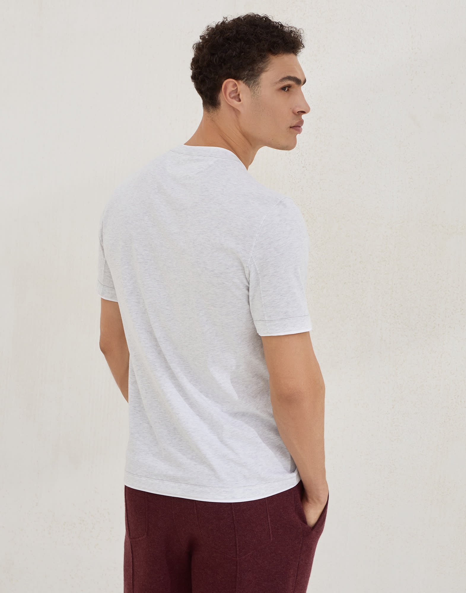 Cotton jersey crew neck T-shirt with logo and faux-layering - 2