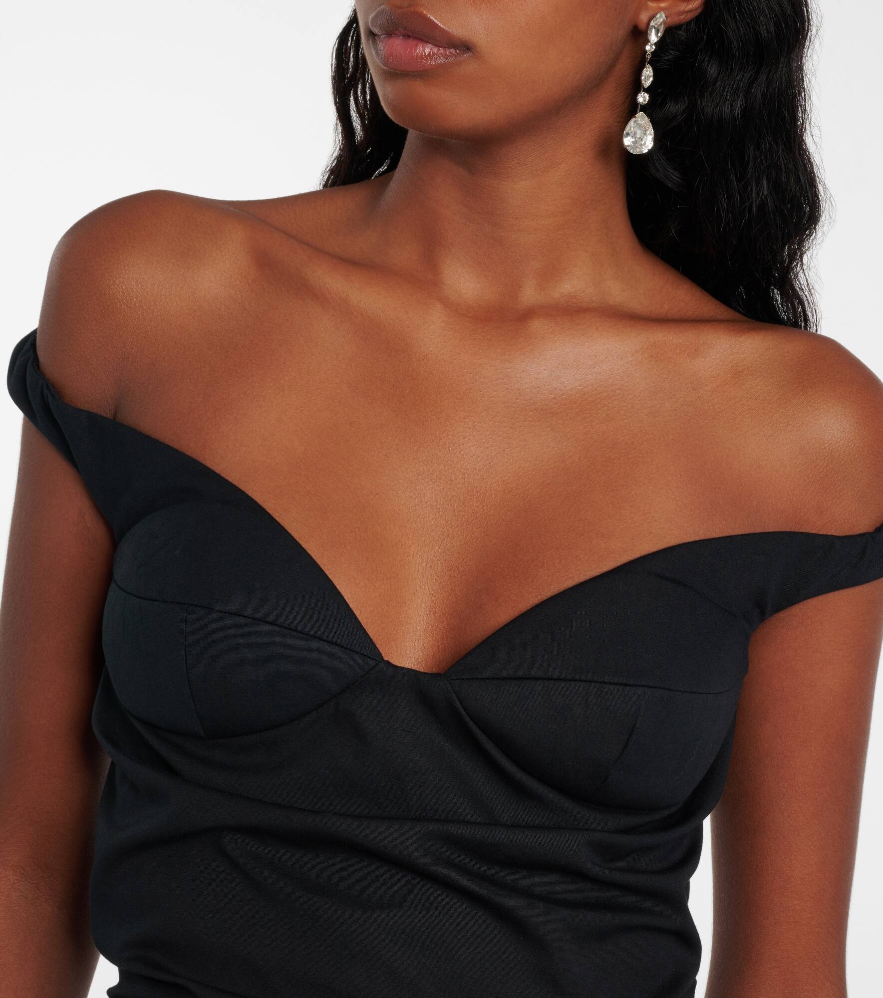 Off-shoulder cotton minidress - 4