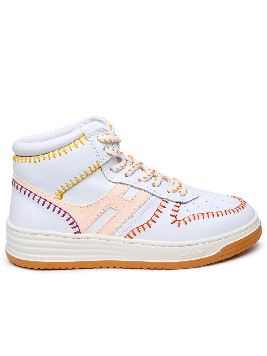 HOGAN WHITE LEATHER SNEAKERS - 1