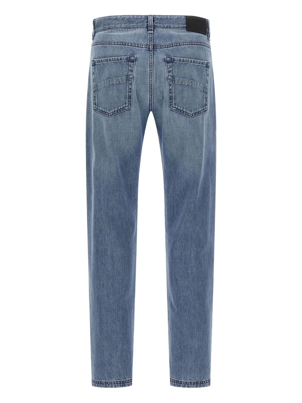 faded-effect five-pocket jeans - 2