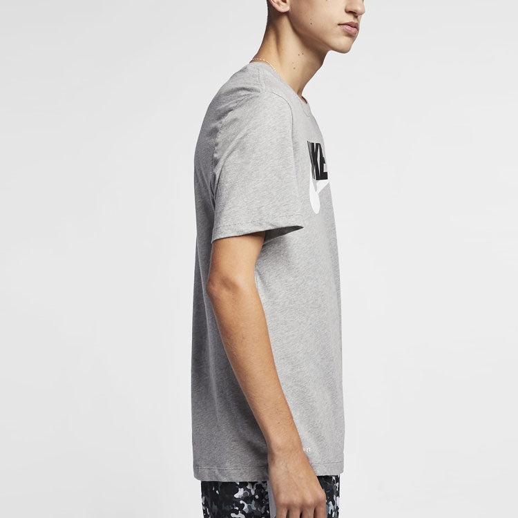 Nike Sportswear Logo Printing Sports Quick Dry Knit Short Sleeve Gray AR5005-063 - 5