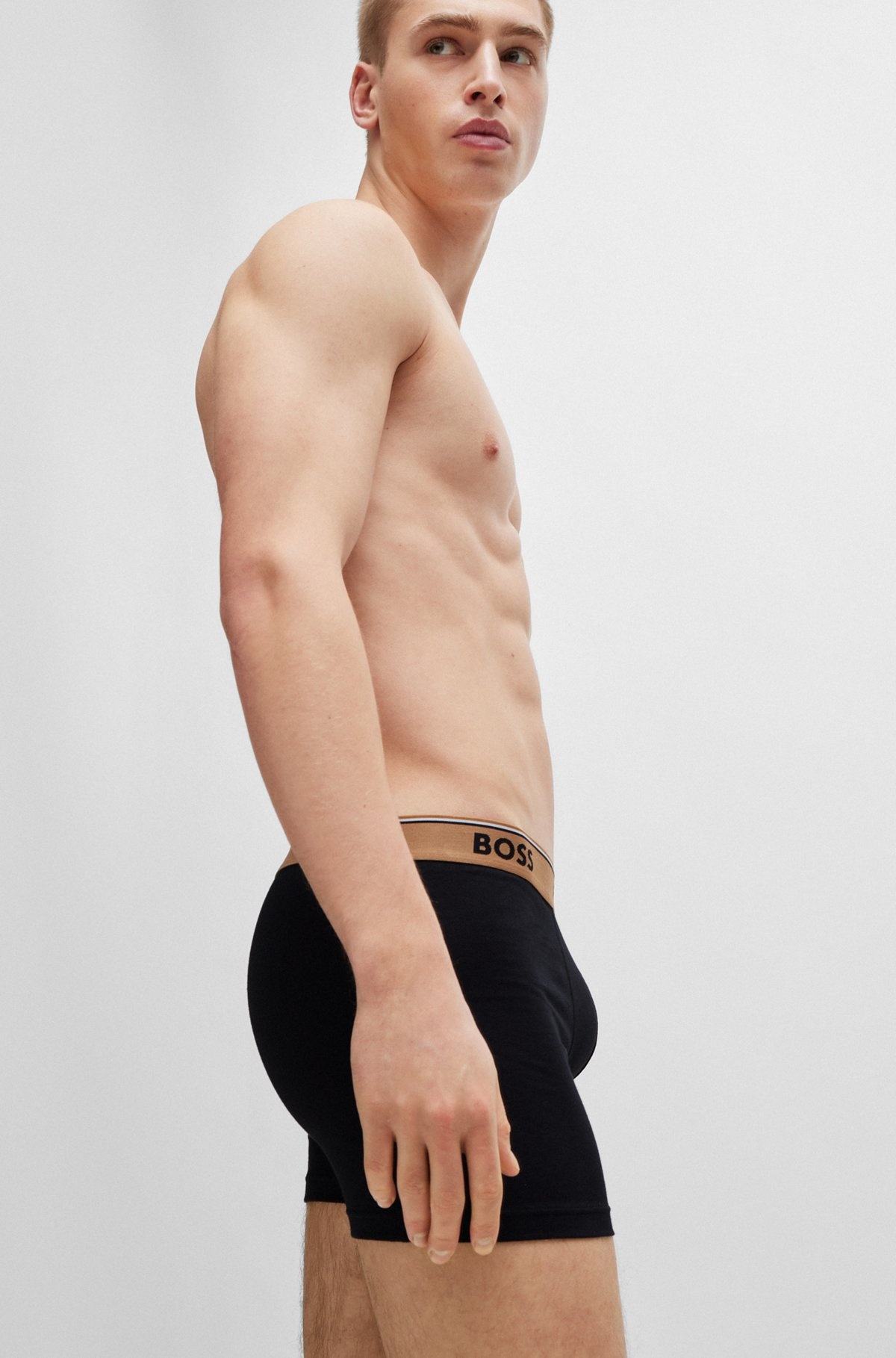 THREE-PACK OF STRETCH-COTTON BOXER BRIEFS WITH LOGO WAISTBANDS - 5