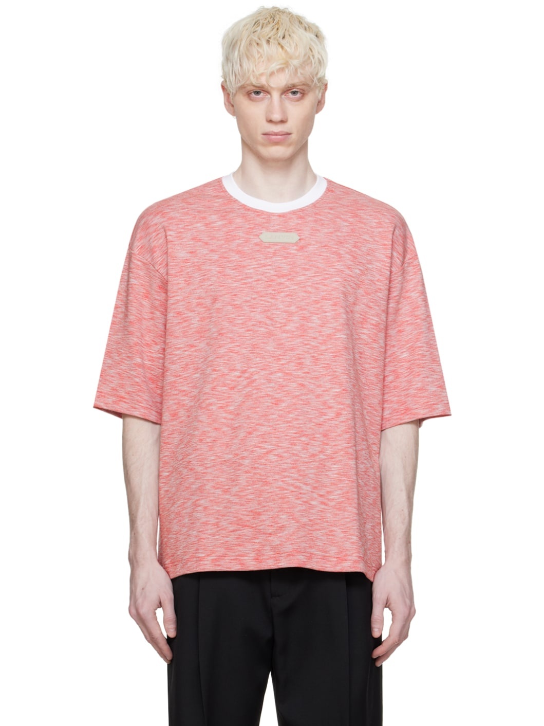 Red Heathered-Effect T-Shirt - 1