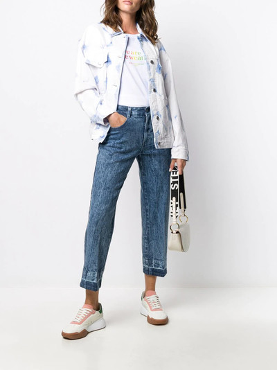 Stella McCartney heart-embroidered cropped jeans outlook