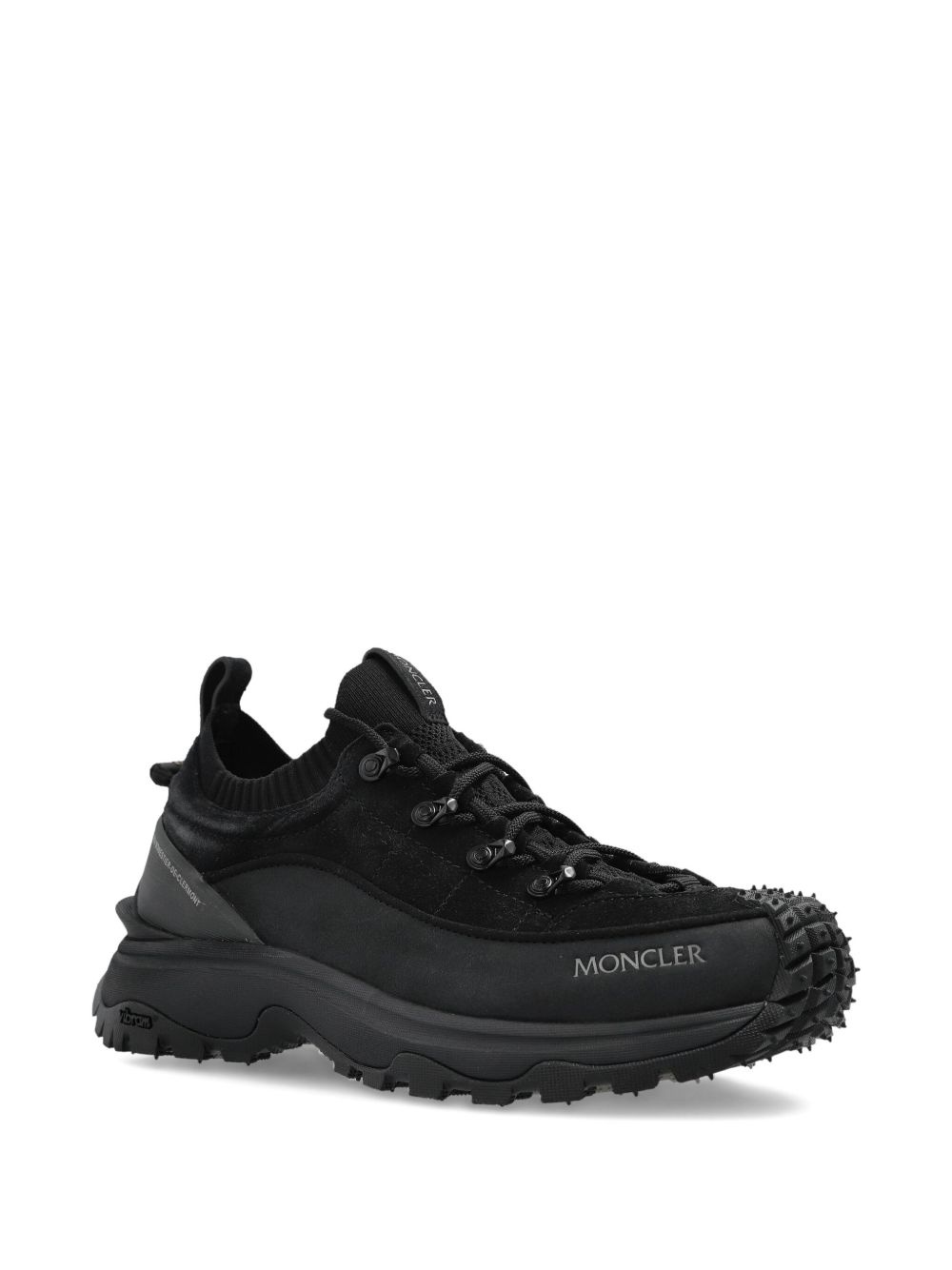 knitted-panel lace-up trainers - 4