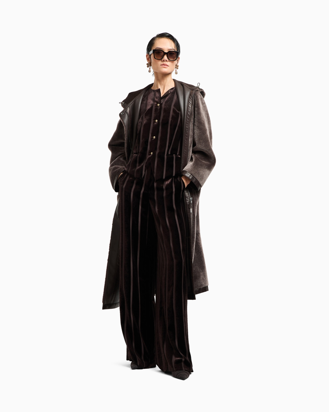 LONG LAMBSKIN SHEARLING COAT - 2