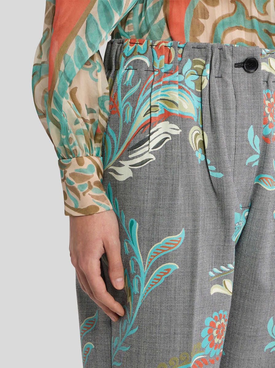 WOOL-BLEND TROUSERS WITH DAFFODIL PRINT - 3