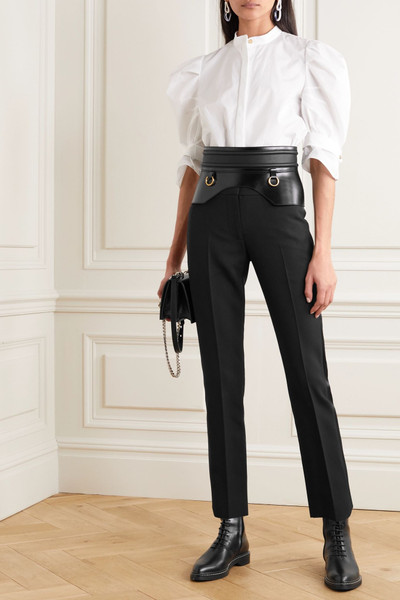 Alexander McQueen Tuxedo grain de poudre wool-blend tapered pants outlook