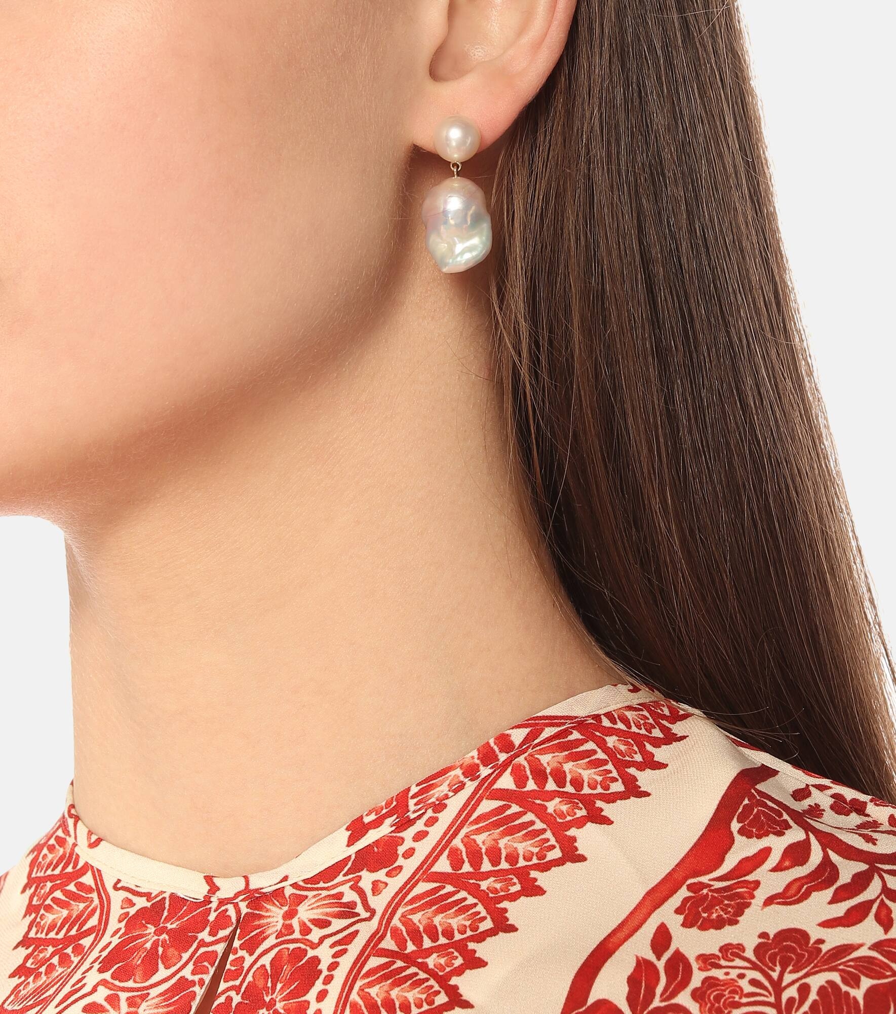 Venus Blac 14kt gold earrings with pearls - 5