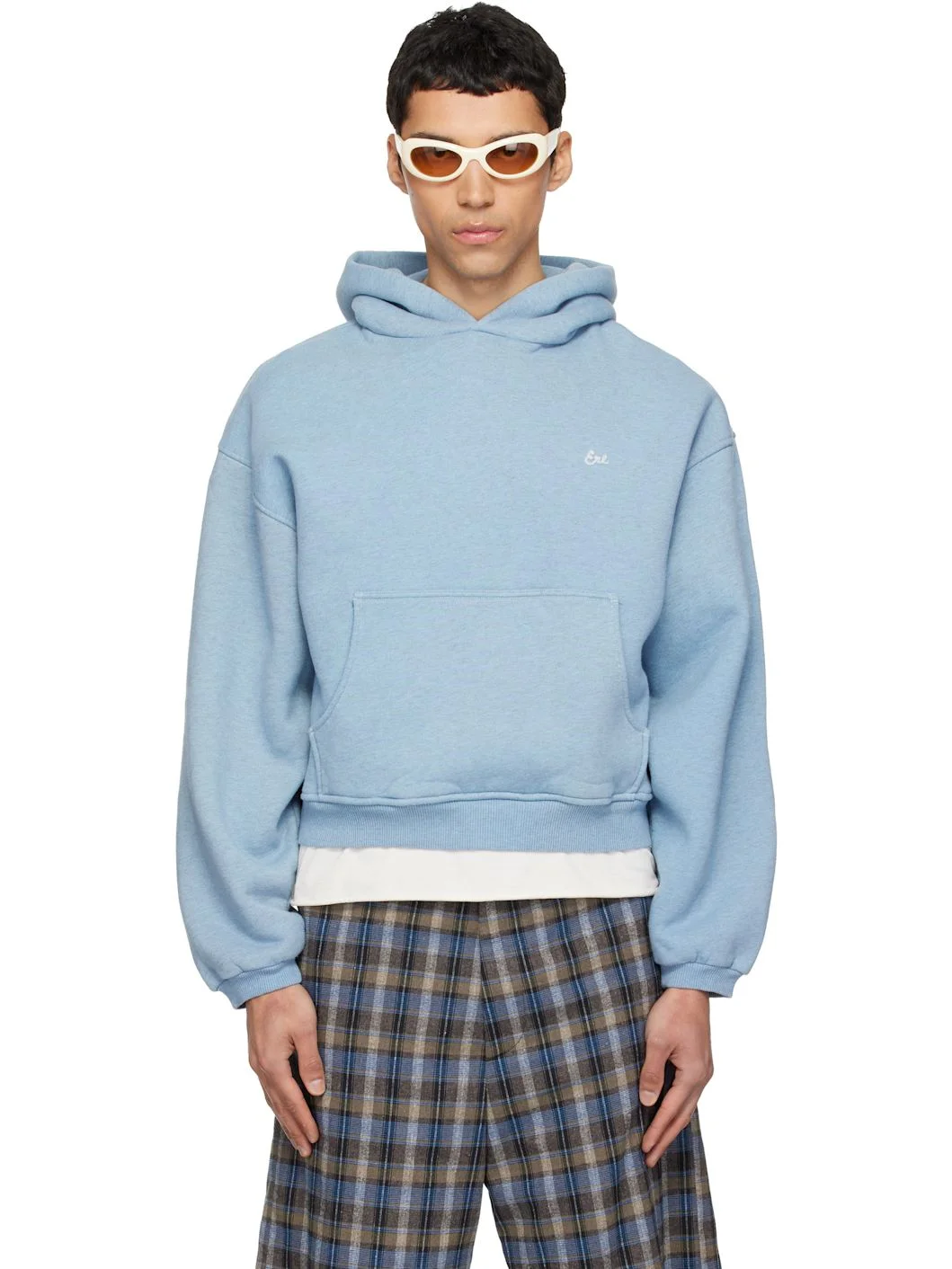 Blue Heathered Hoodie - 1
