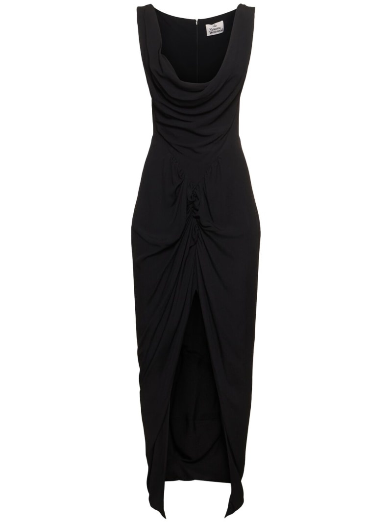 Panther corset jersey long dress - 1