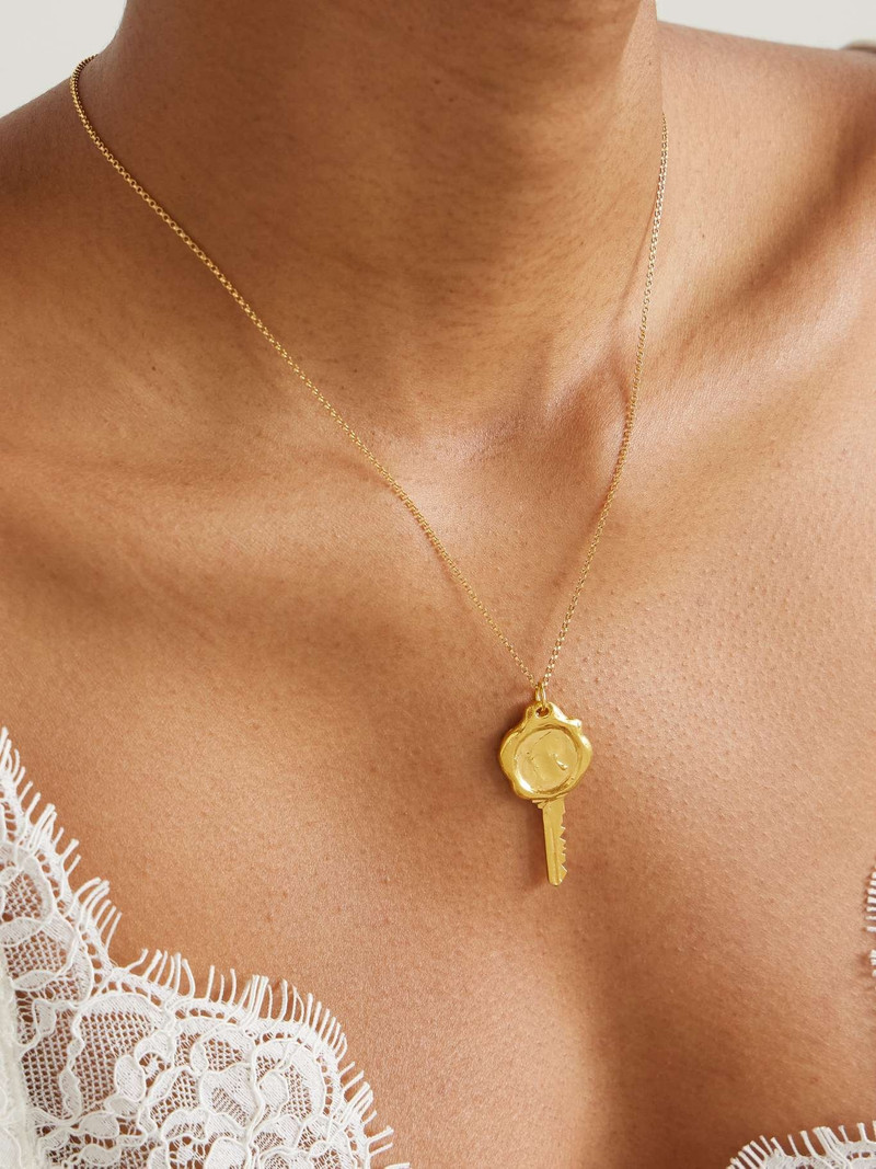 ALIGHIERI The Key To The Library recycled gold-plated necklace Gold outlook