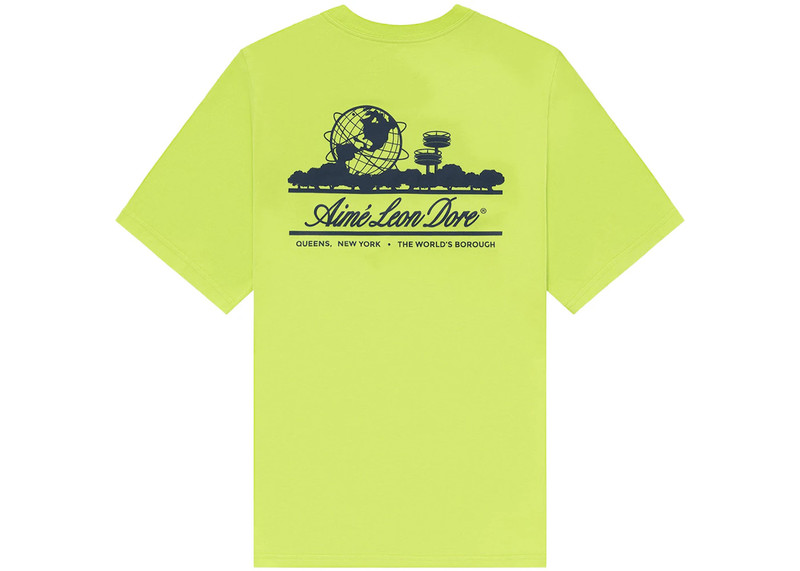 AIMÉ LEON DORE Aime Leon Dore x New York Mets Unisphere Tee Lime Green outlook