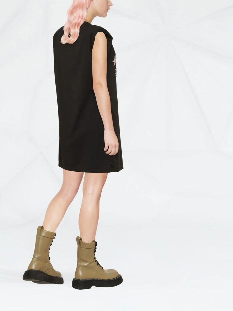 embellished logo-print T-shirt dress 4