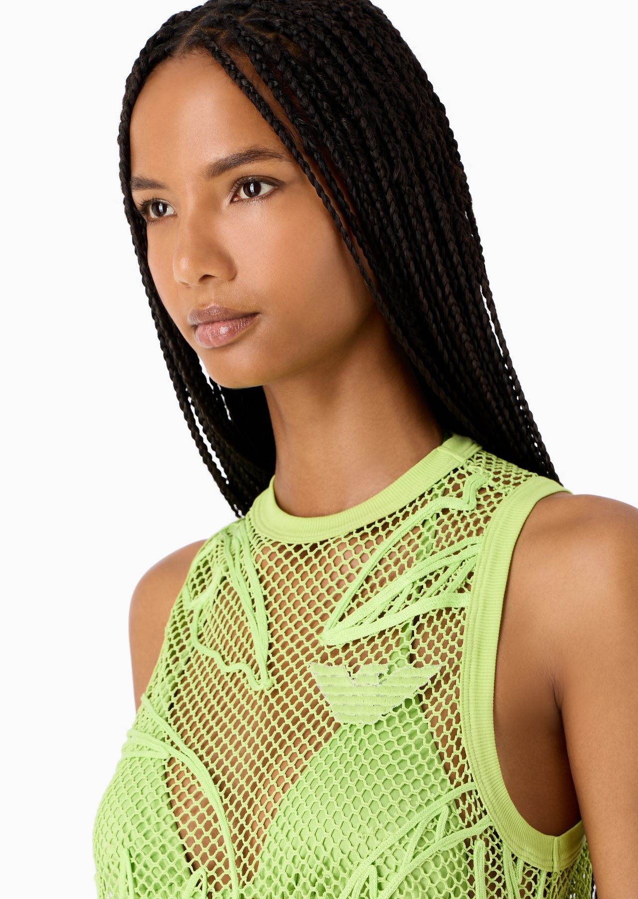 Emporio Armani Sustainability Values Capsule Collection recycled fabric mesh tank top - 5