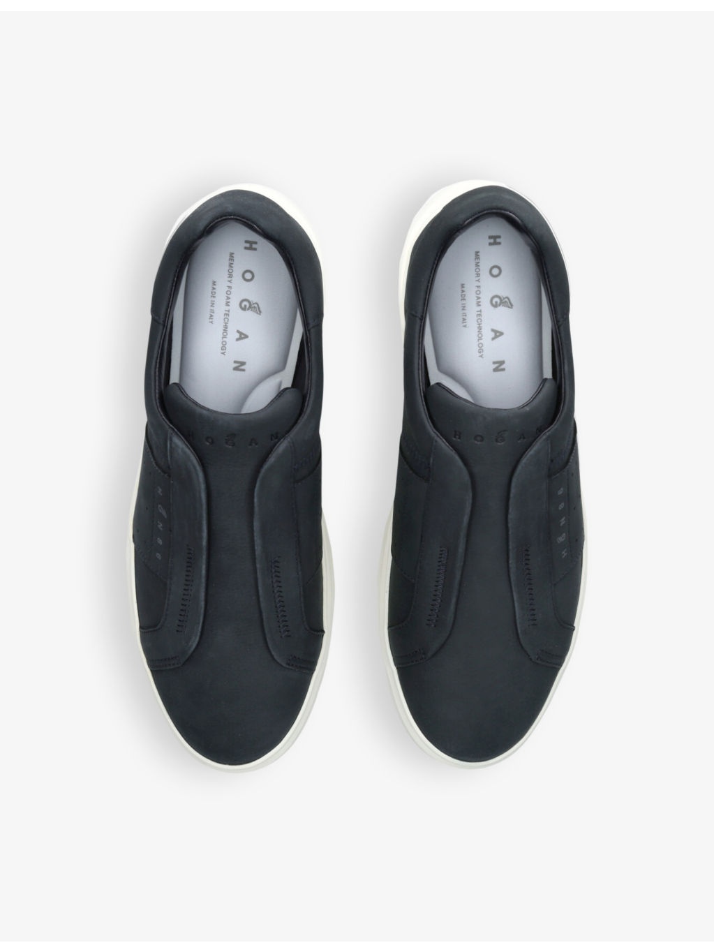 Fascia slip-on logo-embossed suede low-top trainers - 2
