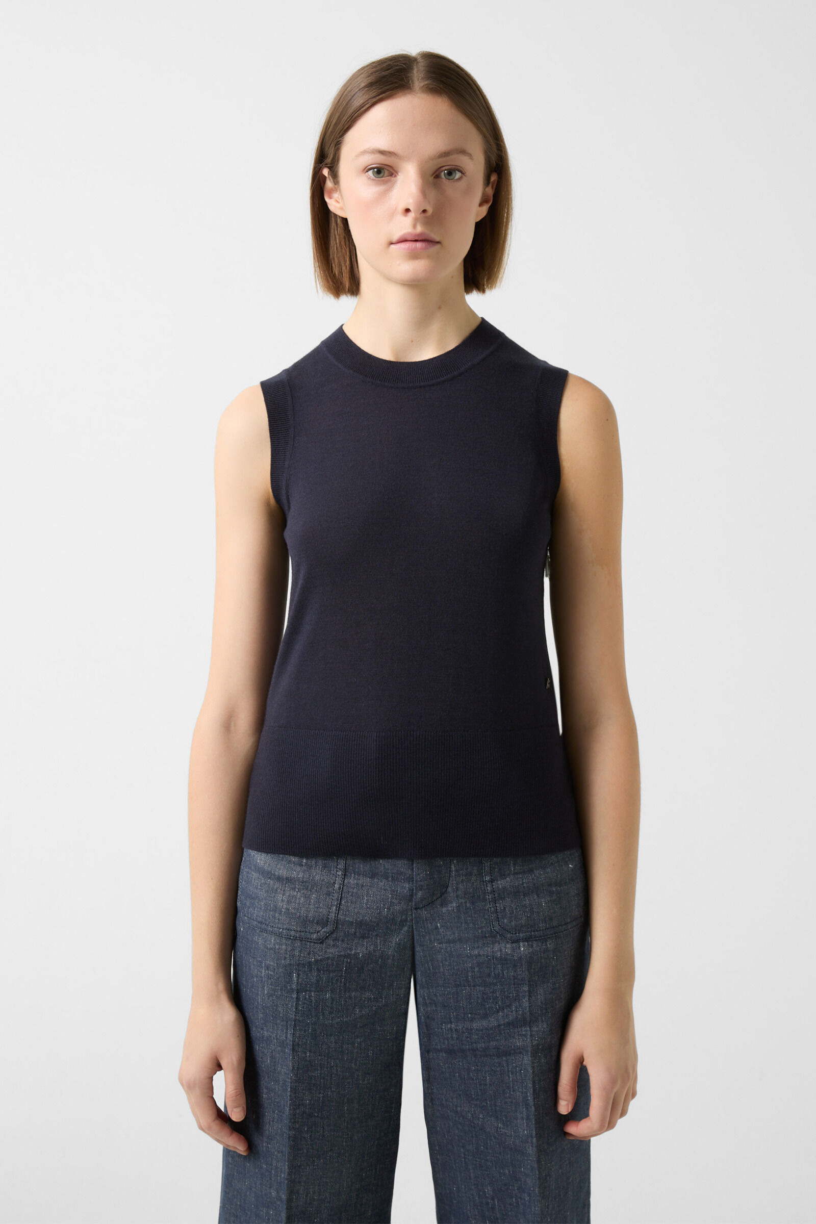 Isola Knitted top in Navy blue - 2