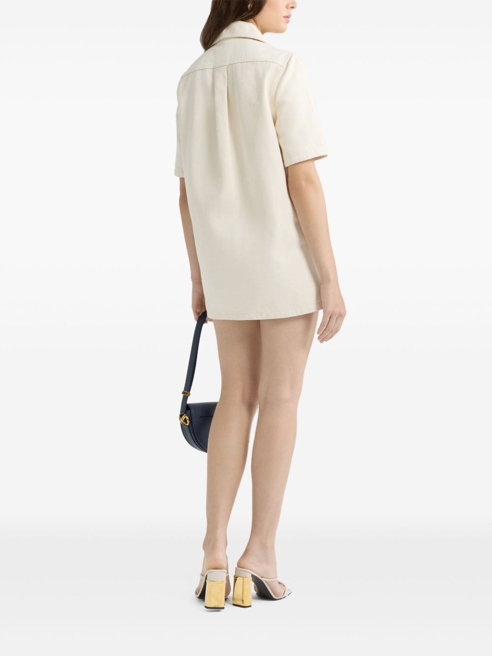 zipped denim mini dress - 3