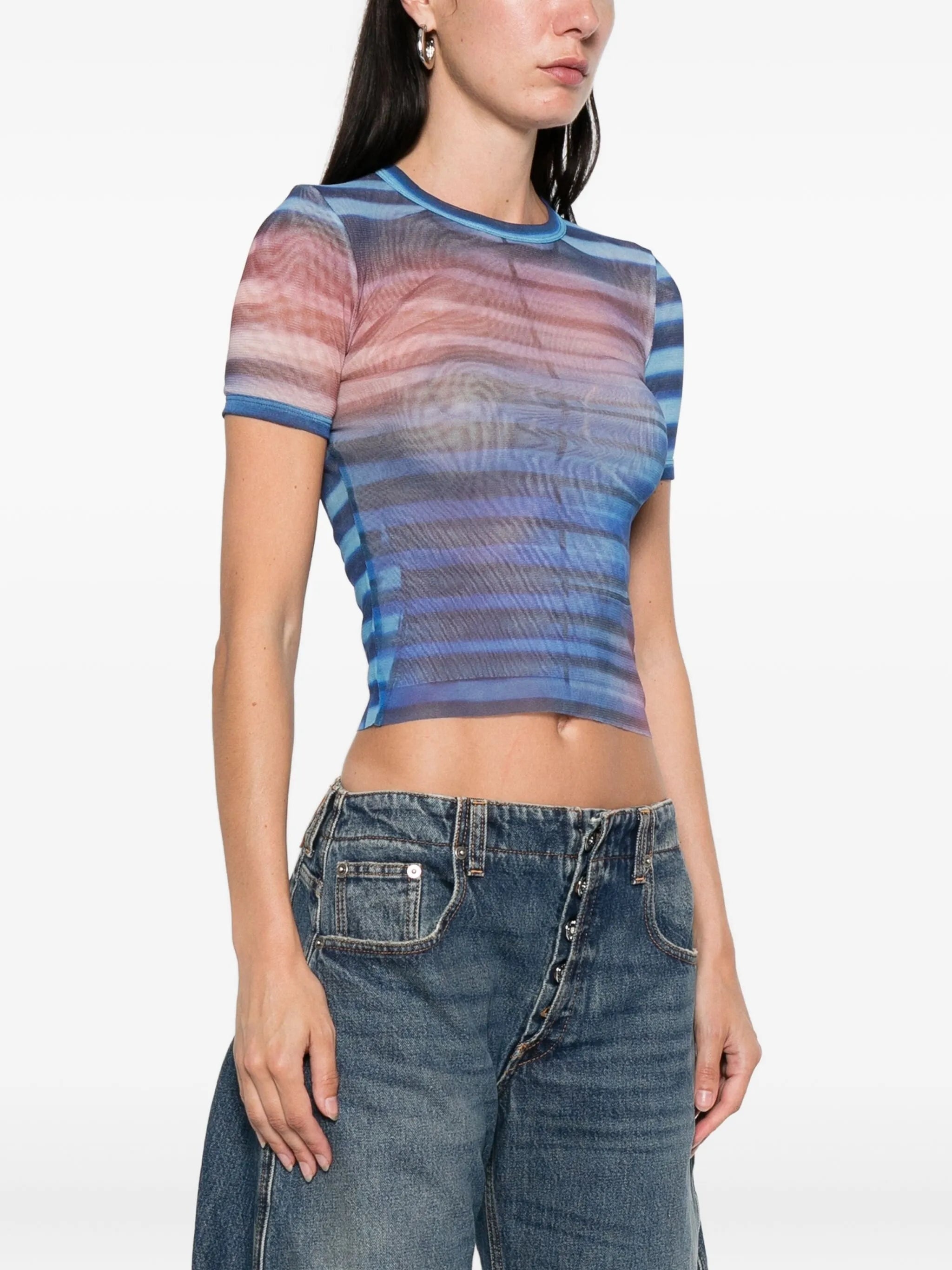 Jean Paul Gaultier Striped Mesh Top - 4