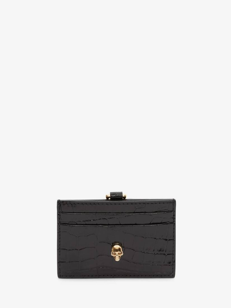 Skull Card Holder With Strap in Black - 1