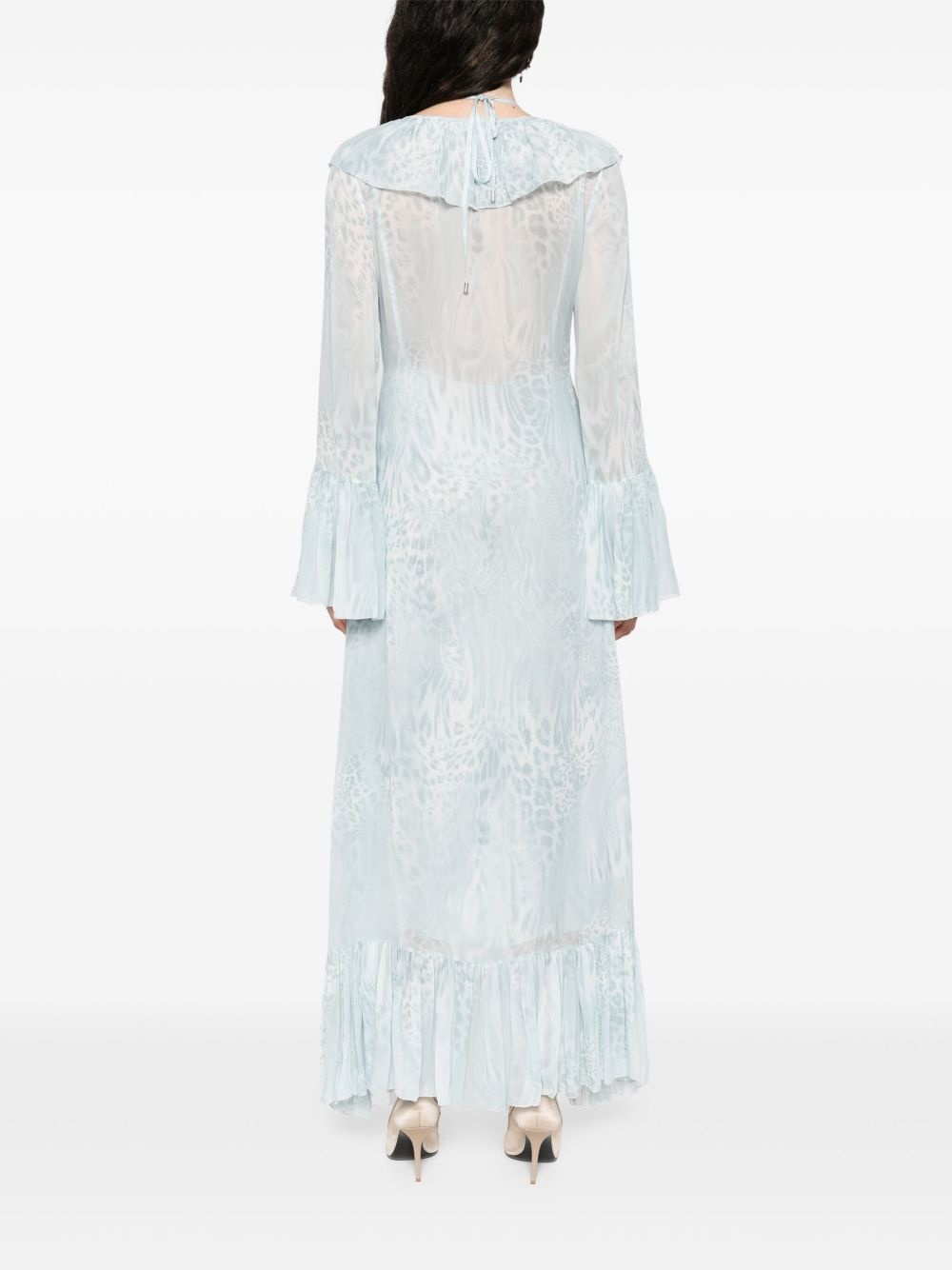 printed chiffon maxi dress - 4