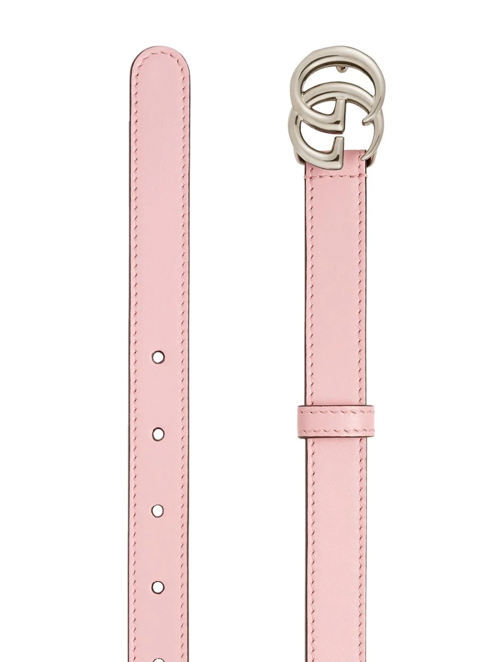 Double G buckle leather belt - 2