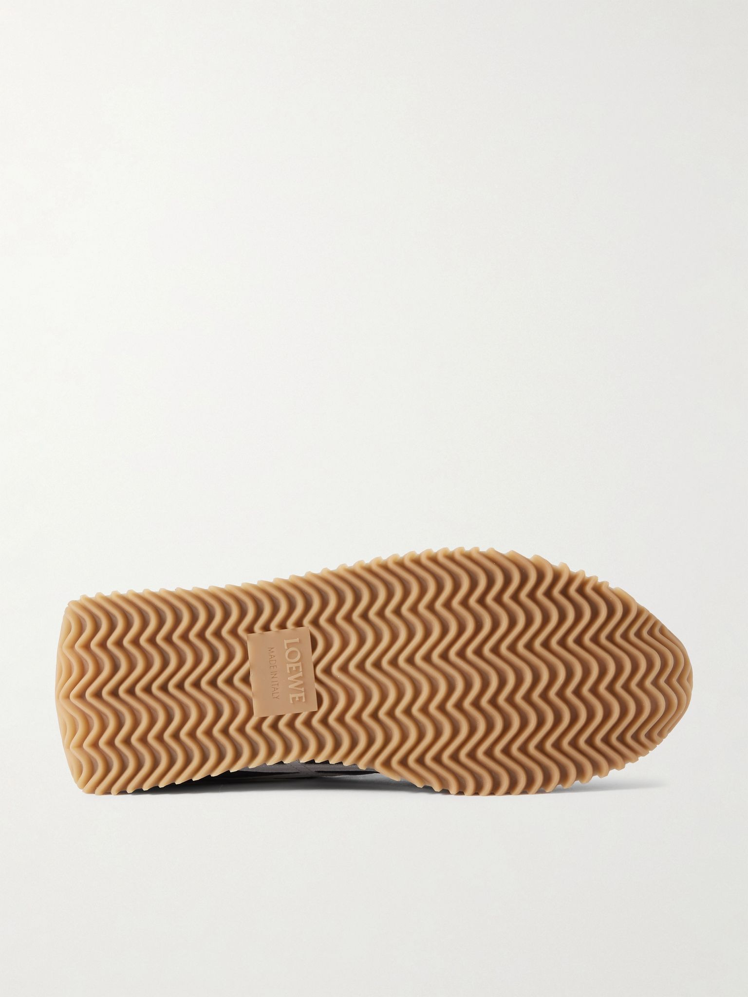 Flow Runner Leather-Trimmed Suede and Nylon Sneakers Navy - 3