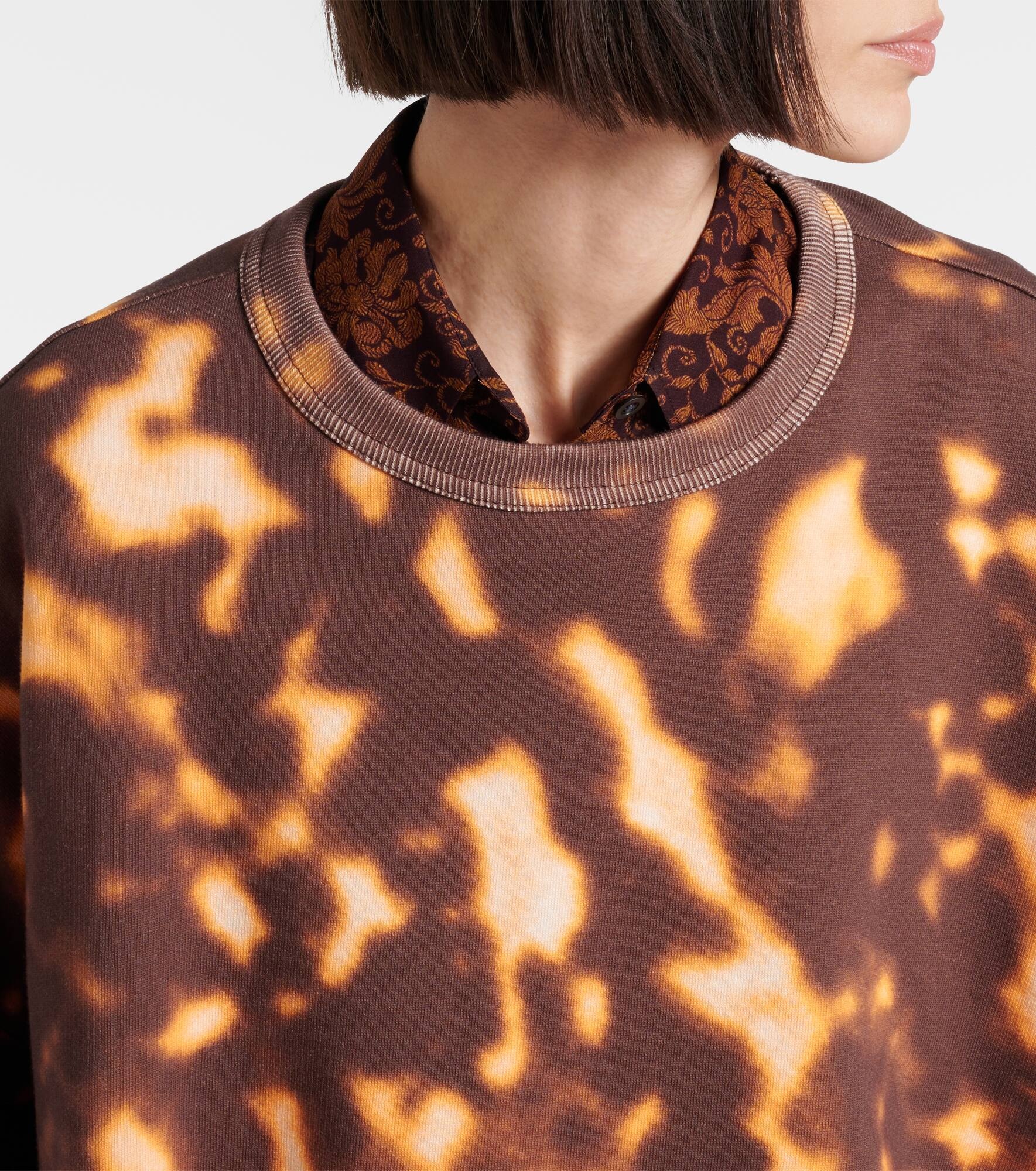 Printed gathered cotton sweatshirt - 4