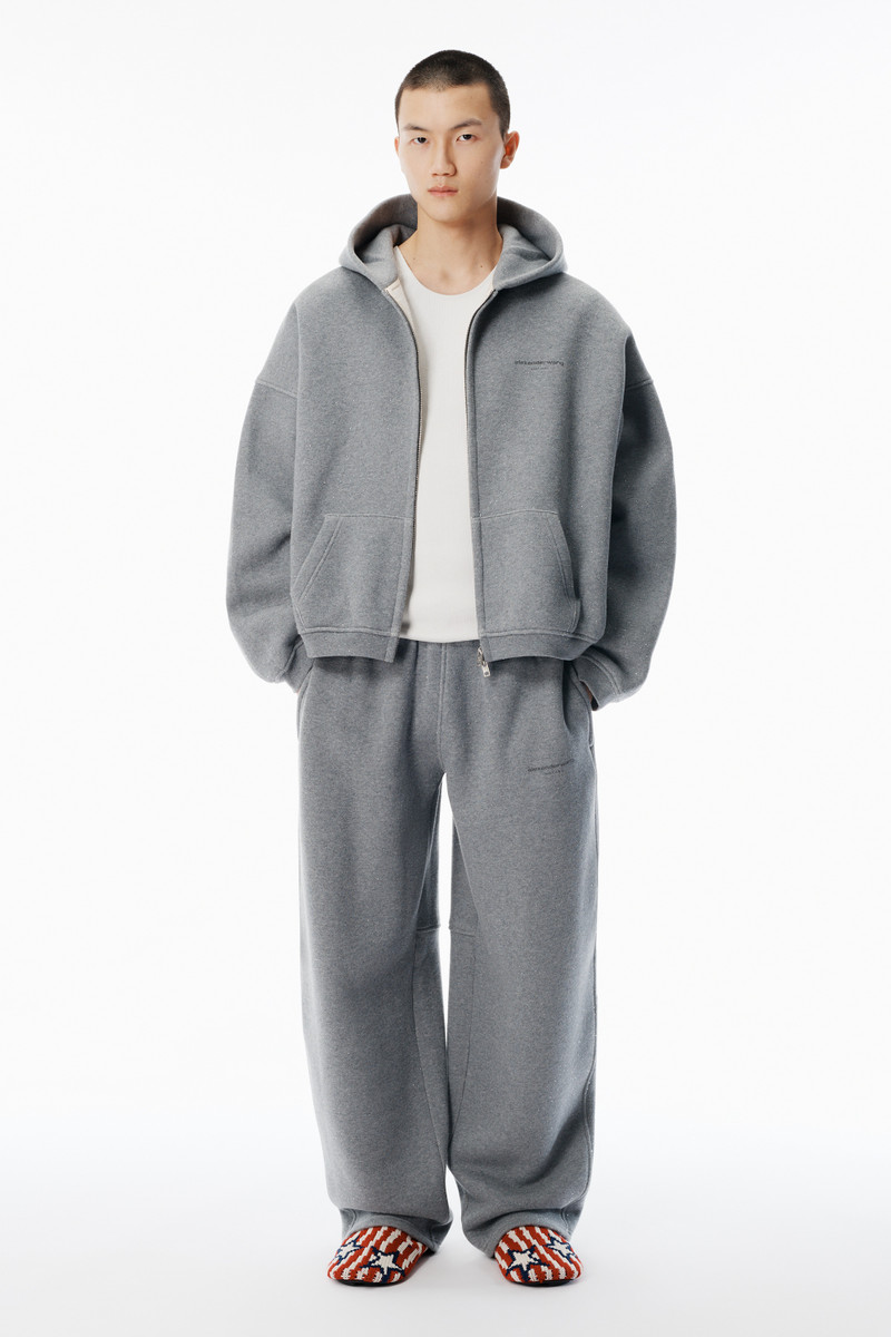Alexander Wang Grey Hotfix Terry Zip Hoodie outlook