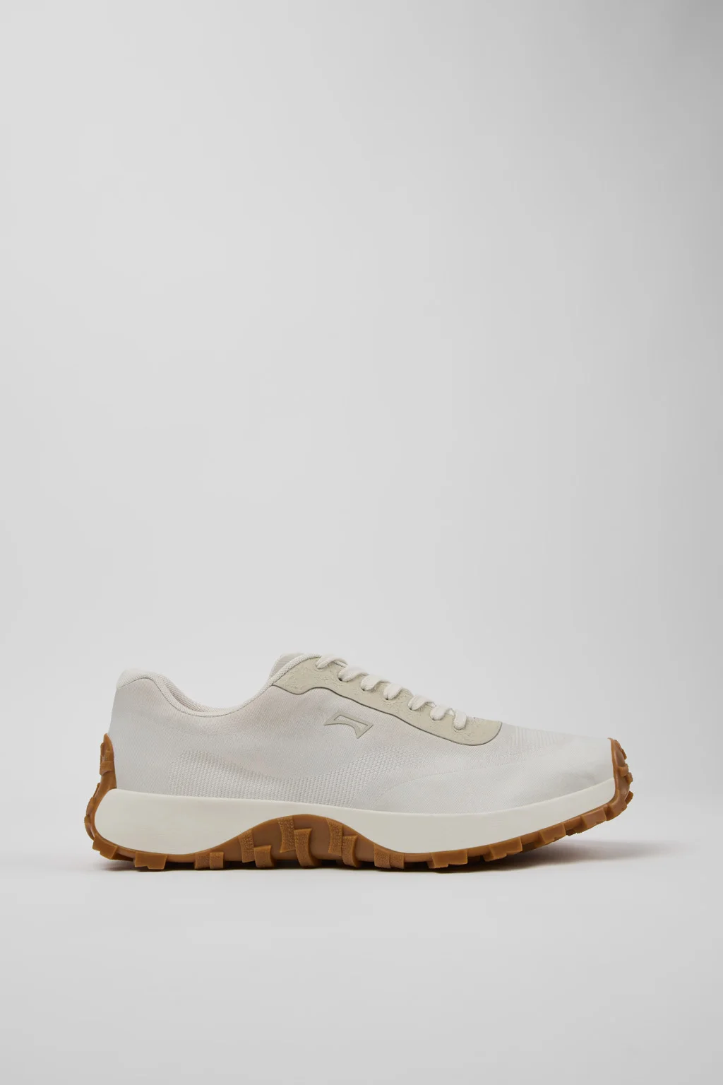 Beige Engineered Materials and Leather Sneakers for Men. - 1