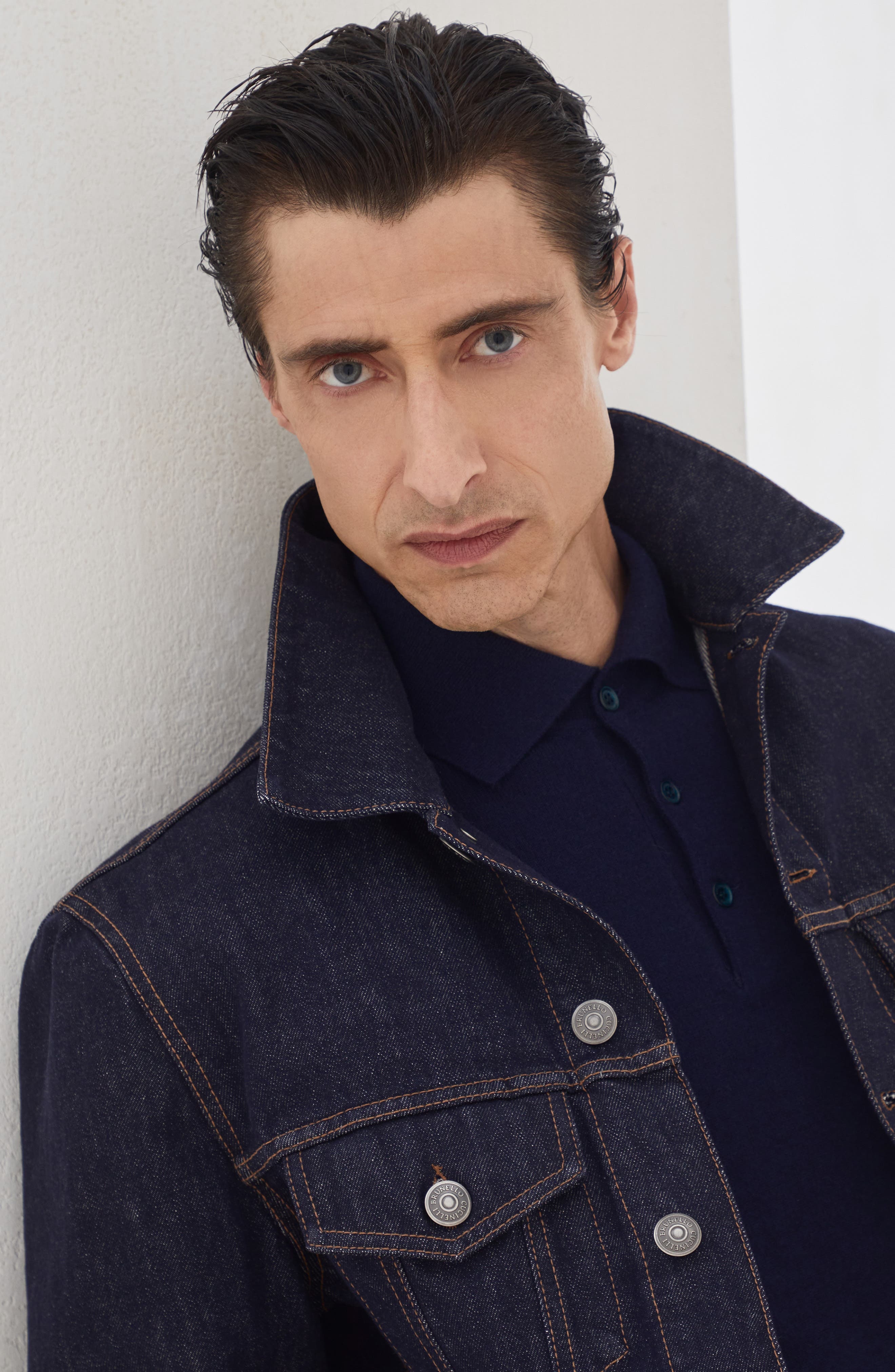 Brunello Cucinelli Polo-style sweater in Navy Blue at Nordstrom - 4
