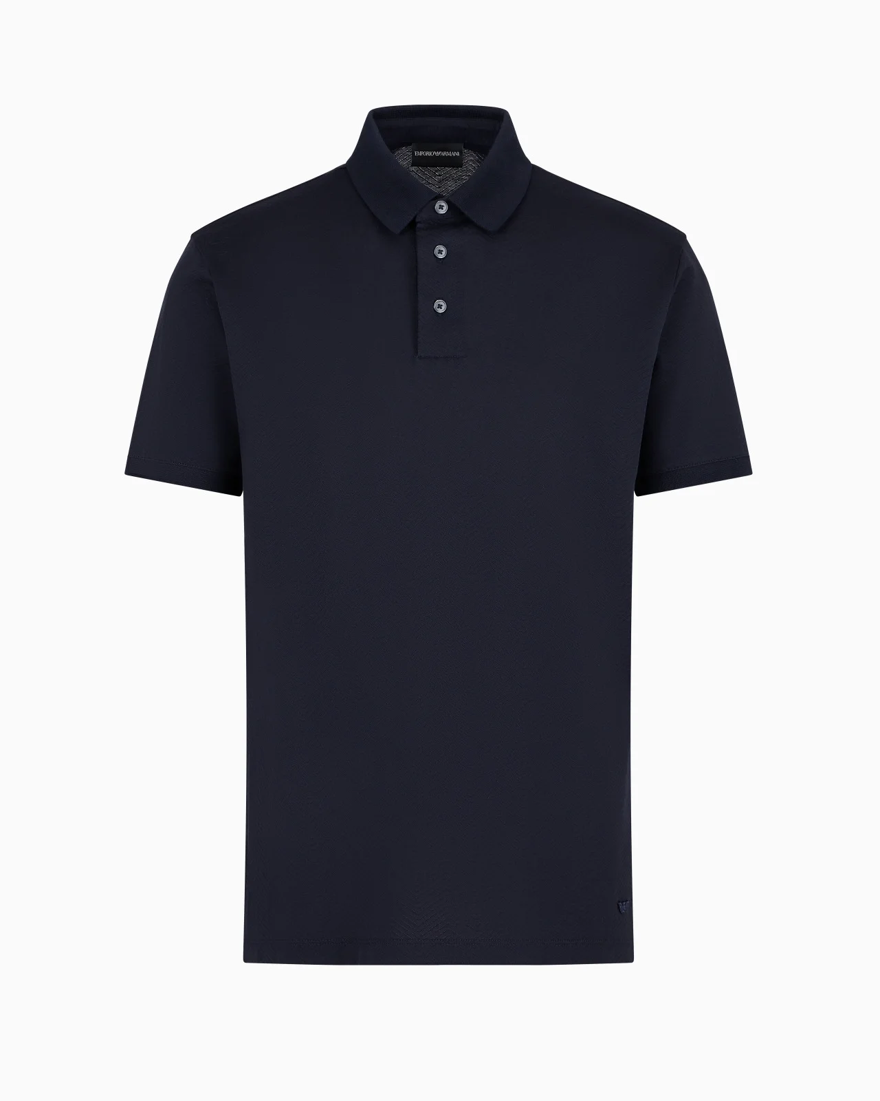 3D-effect embossed jacquard jersey polo shirt - 1
