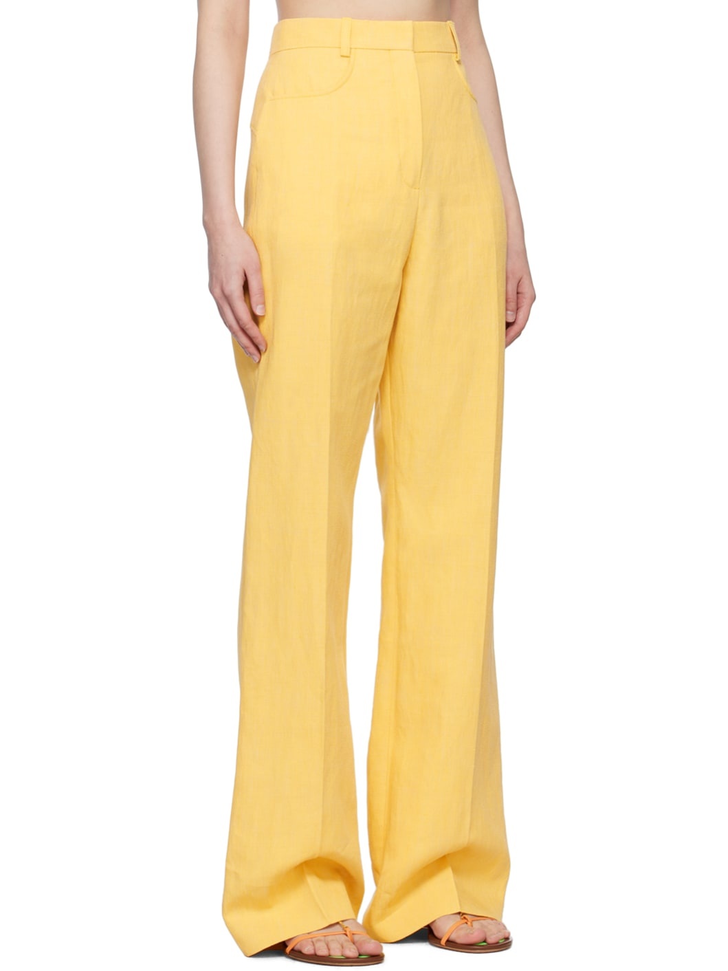 Yellow Le Raphia 'Le Pantalon Sauge' Trousers - 2