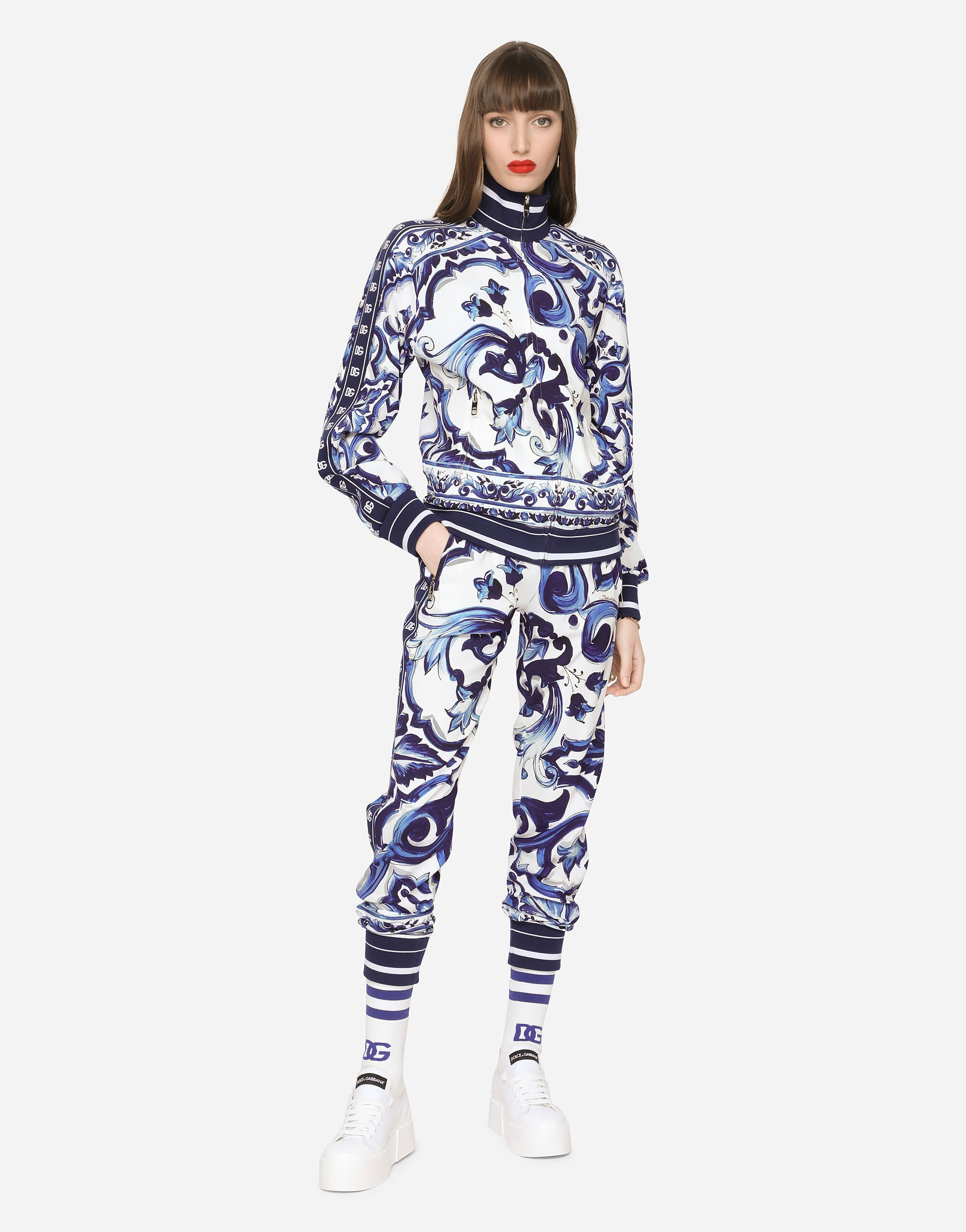 Majolica-print cady jogging pants - 2
