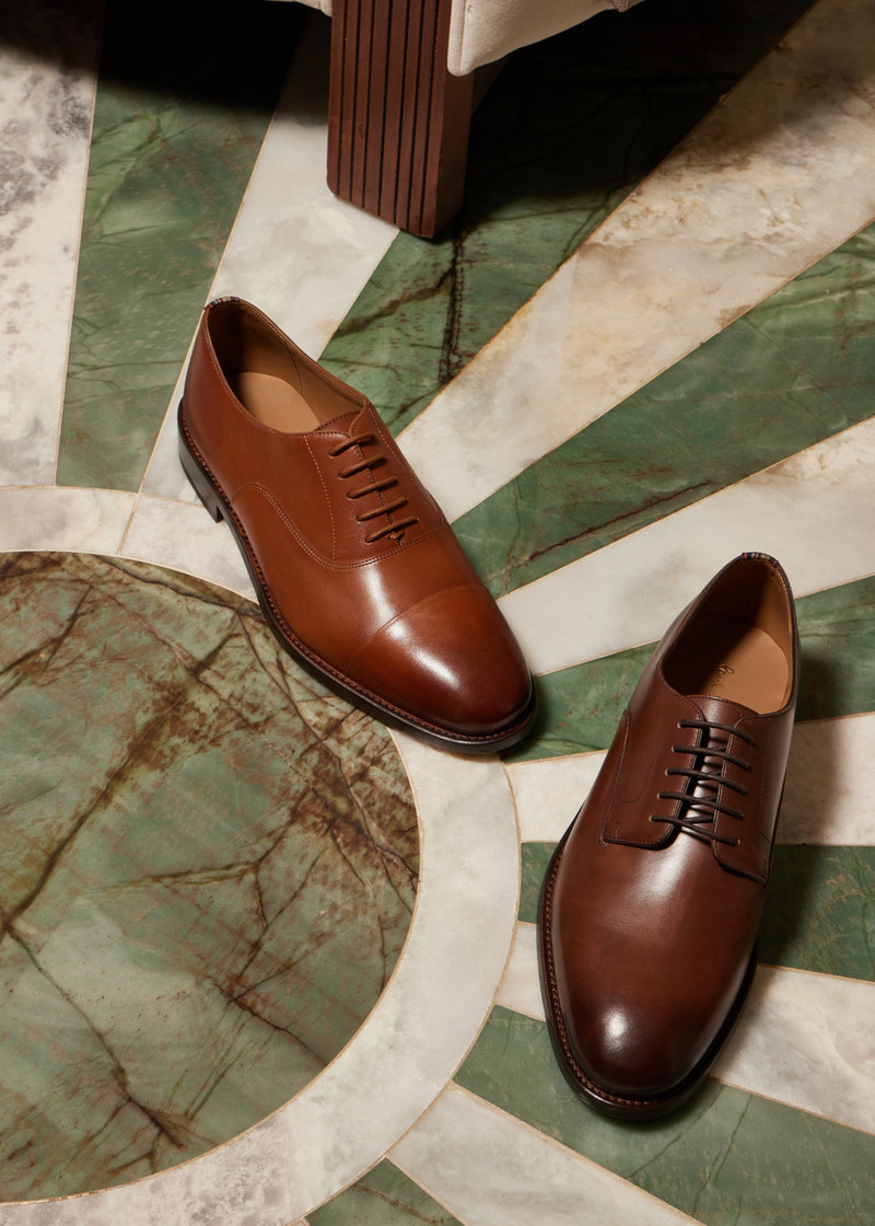 Leather Tan 'Garson' Shoes 5