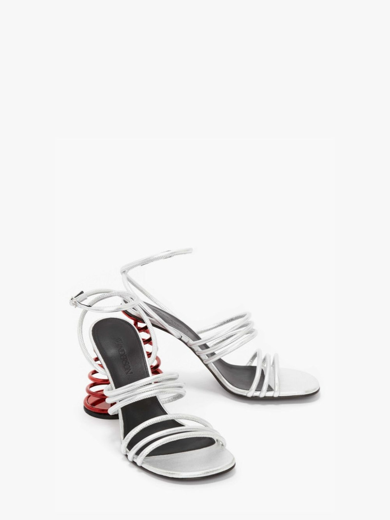JW Anderson LEATHER SPIRAL HEEL SANDAL outlook