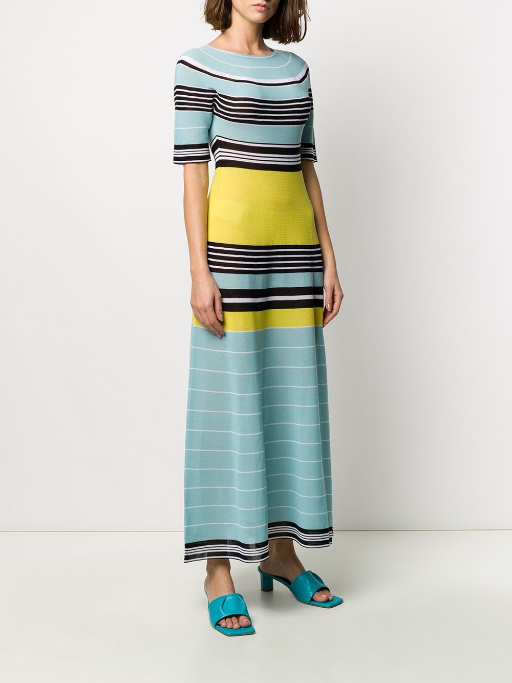 striped long knitted dress - 3