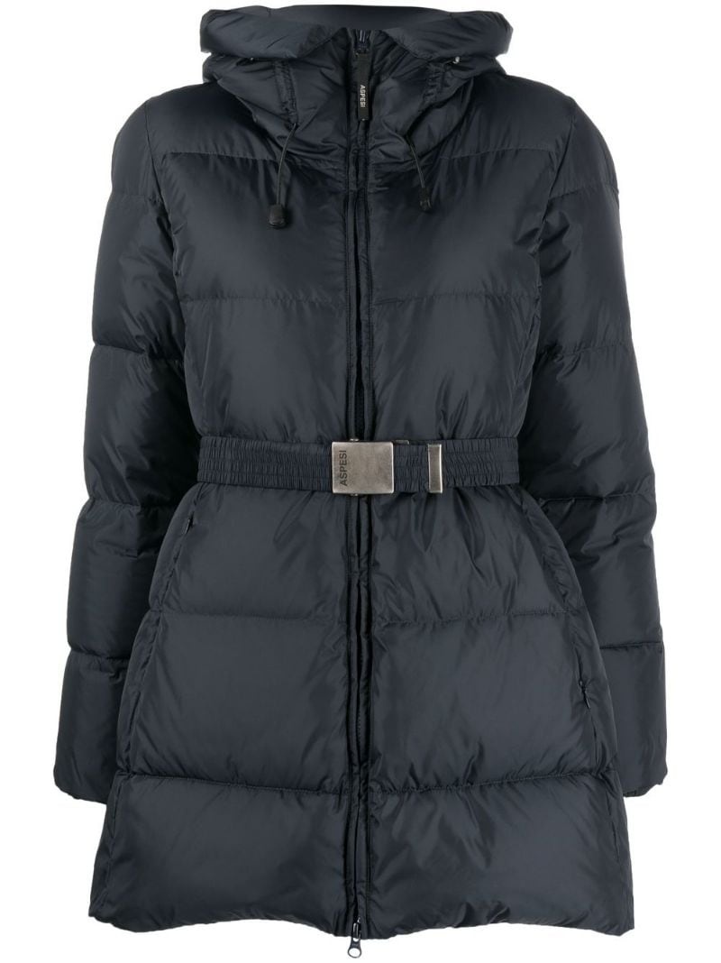 belted quilted coat - 2
