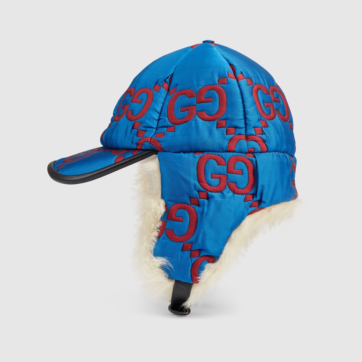 Quilted GG nylon hat with ear flaps - 2