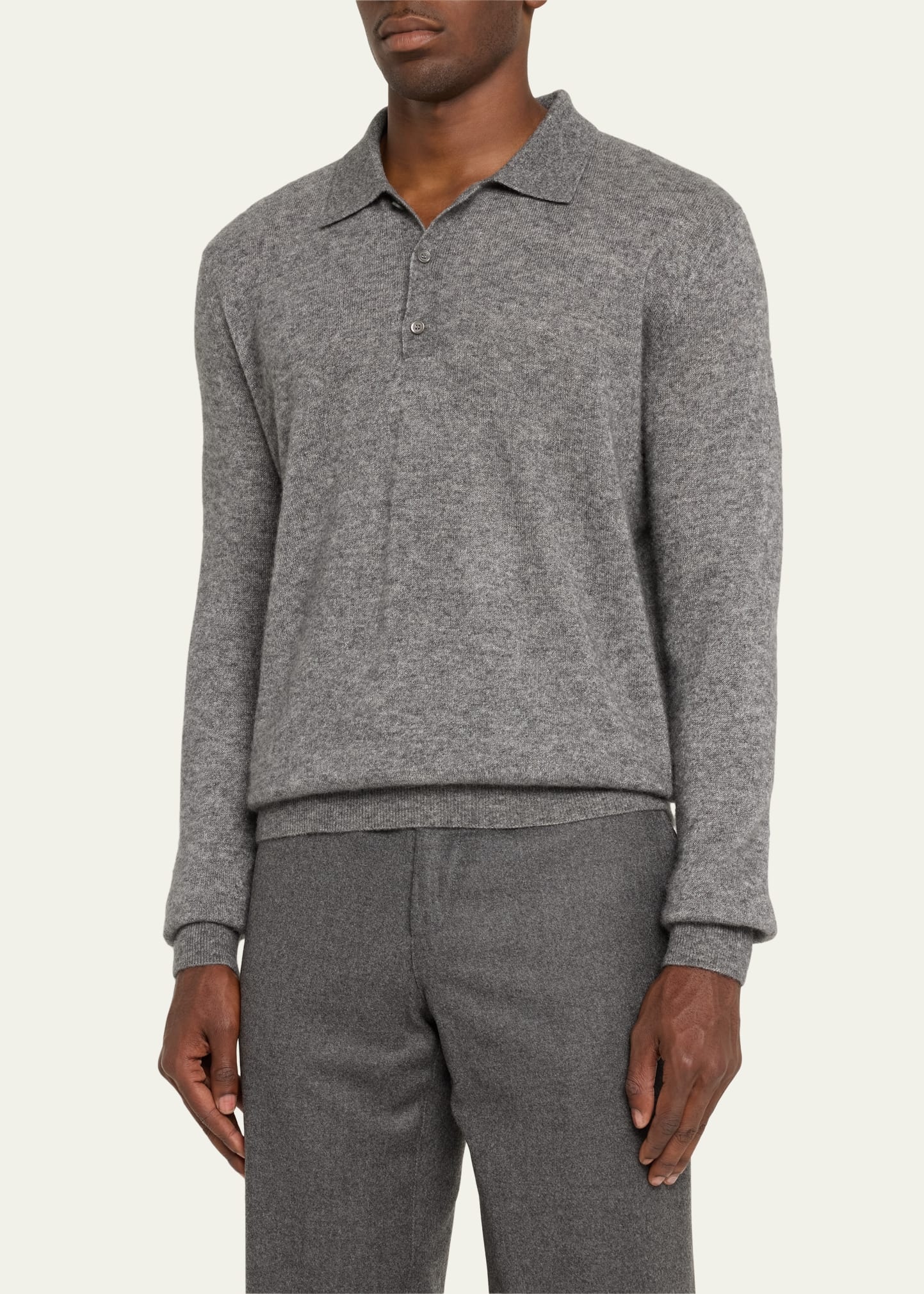 Men's Camino Cashmere and Silk Polo Sweater - 4