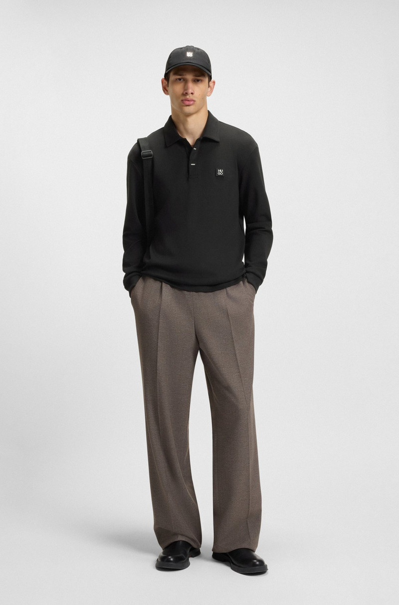 HUGO POLO-STYLE SWEATSHIRT WITH COVERED PLACKET outlook