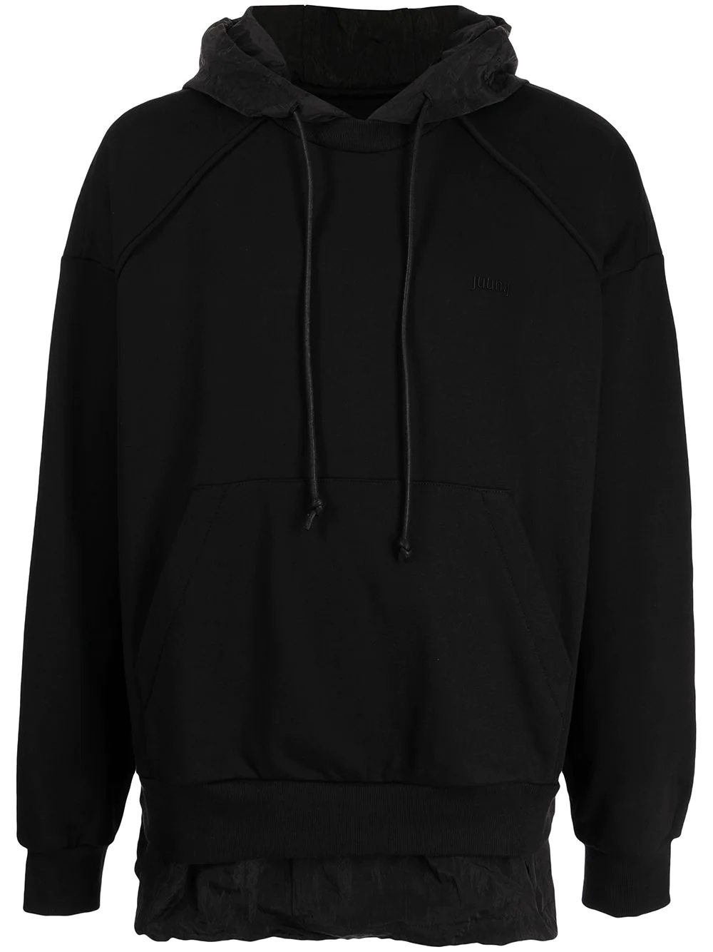 layered-hem hoodie - 1