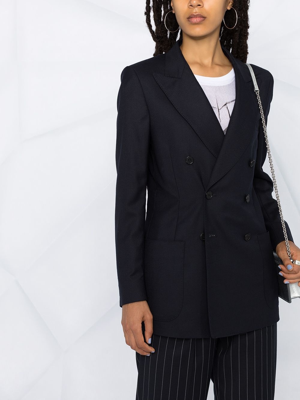 peak lapels double-breasted blazer - 5