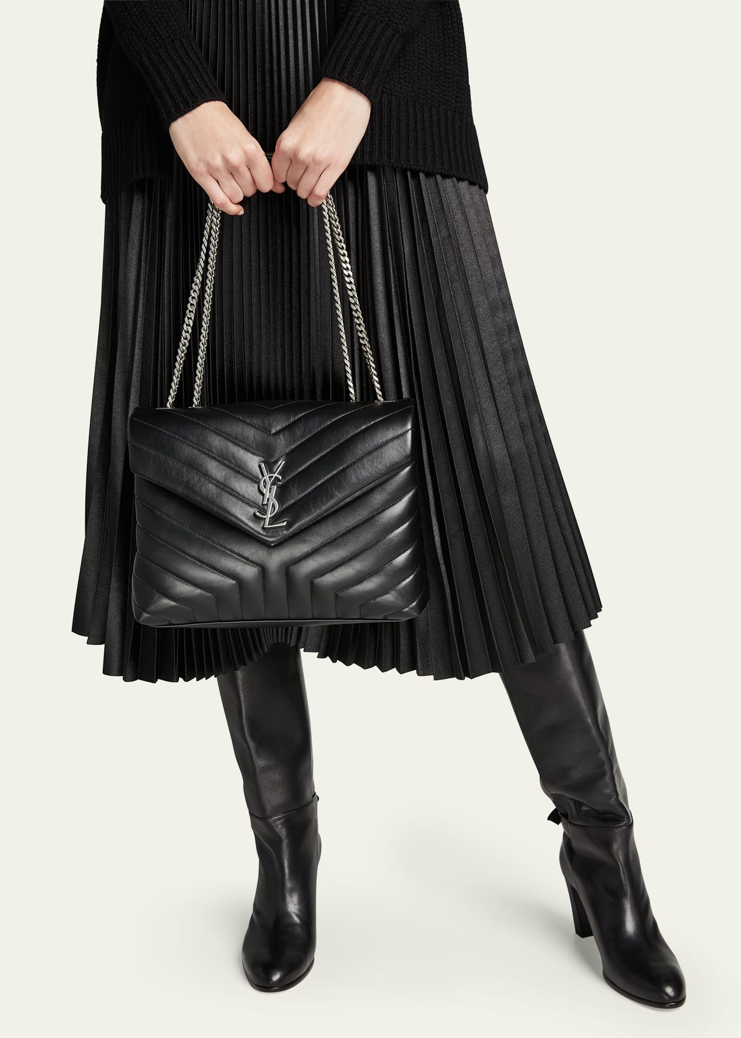 Loulou Medium YSL Matelasse Calfskin Flap-Top Shoulder Bag - 2